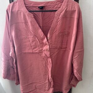 Torrid Dusty Rose Button-Down Shirt